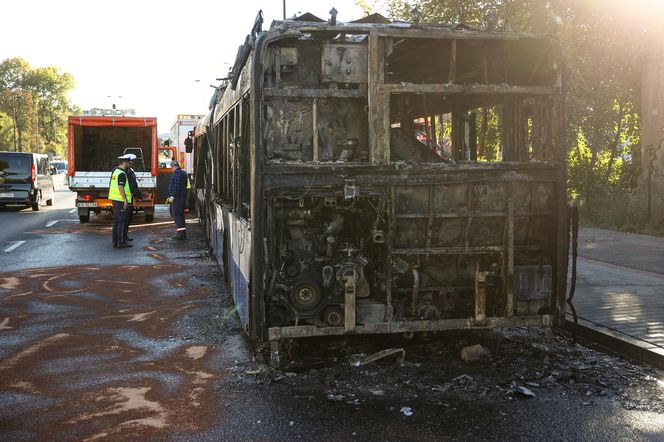 Pożar autobusu MPK w Krakowie