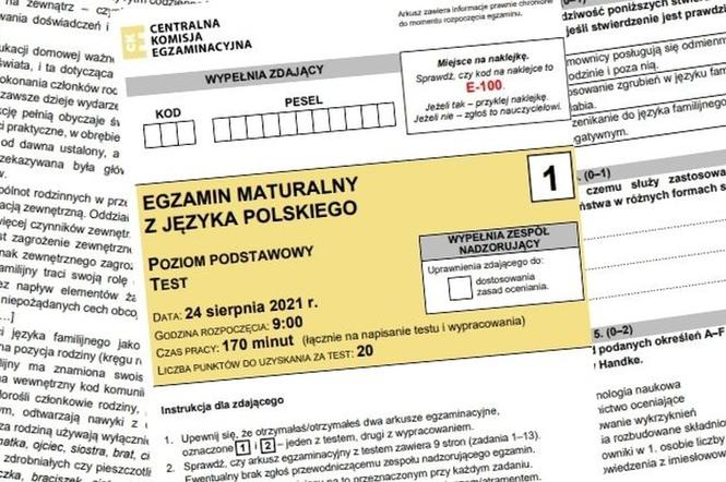 Matura poprawkowa 2021. Język polski: Arkusze CKE, tematy wypracowania, odpowiedzi