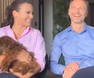 M jak miłość poza planem. Magda (Anna Mucha), Andrzej (Krystian Wieczorek)