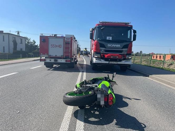 Wypadek z udziałem motocyklisty w Suszcu