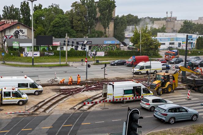 Remont na skrzyżowaniu Legionów i Włókniarzy w Łodzi