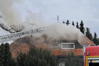 Ogromny pożar w Łomiankach. Z żywiołem walczy 14 zastępów straży pożarnej