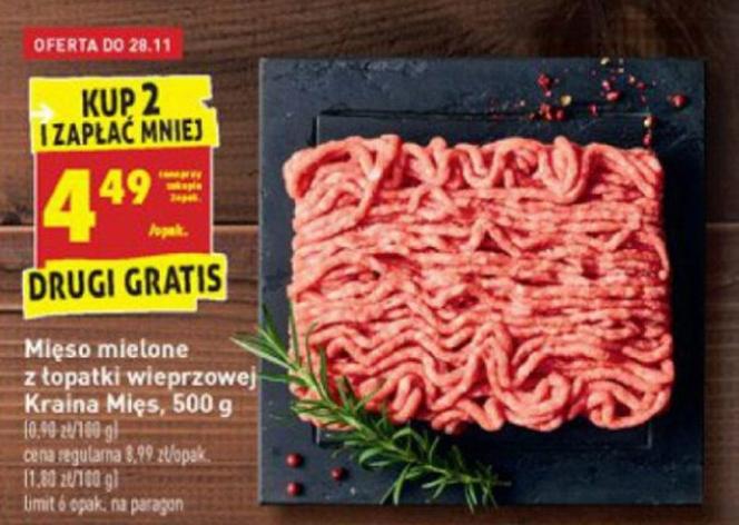 mięso mielone z łopatki 4,49 zł