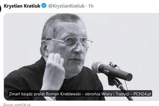 Nie żyje ksiądz Roman Kneblewski. Nazywany był kapelanem narodowców
