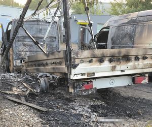 Pożar busów w Lesznie – spłonęło 7 aut