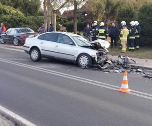 Wypadek w Ambrożowie! Zderzyły się trzy auta, ruch odbywa się wahadłowo