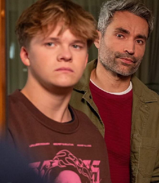 Na sygnale. Czarek (Maksymilian Balcerowski), Benio (Hubert Jarczak)