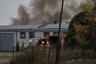 Pożar hali w Sadowie