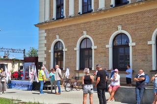 Protest przed siedzibą PKP Cargo w Tarnowskich Górach