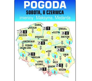 Pogoda na sobotę, 8 czerwca 2013