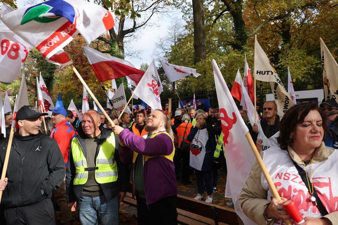 Protest hutników w Warszawie (23.10.2024)