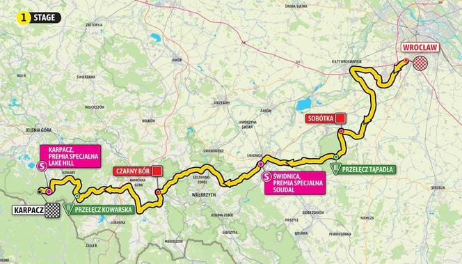 Tour de Pologne 2024 pierwszy etap mapa 