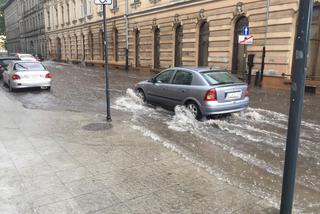 Krajobraz centrum Łodzi po burzy