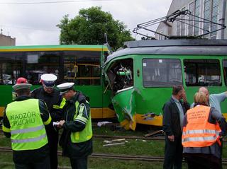 Poznań: Zderzenie dwóch tramwajów