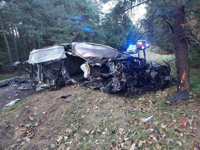 Śmiertelny wypadek pod Łaskiem! 20-latek zginął w zmiażdżonej kii [ZDJĘCIA]