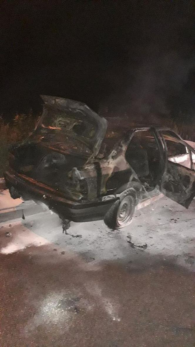 Pożar BMW w Krynkach