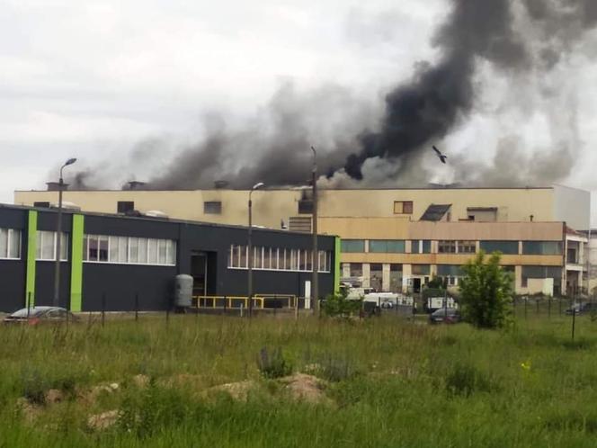 Pożar hali magazynowej na terenie Elany w Toruniu. 13 zastępów straży w akcji