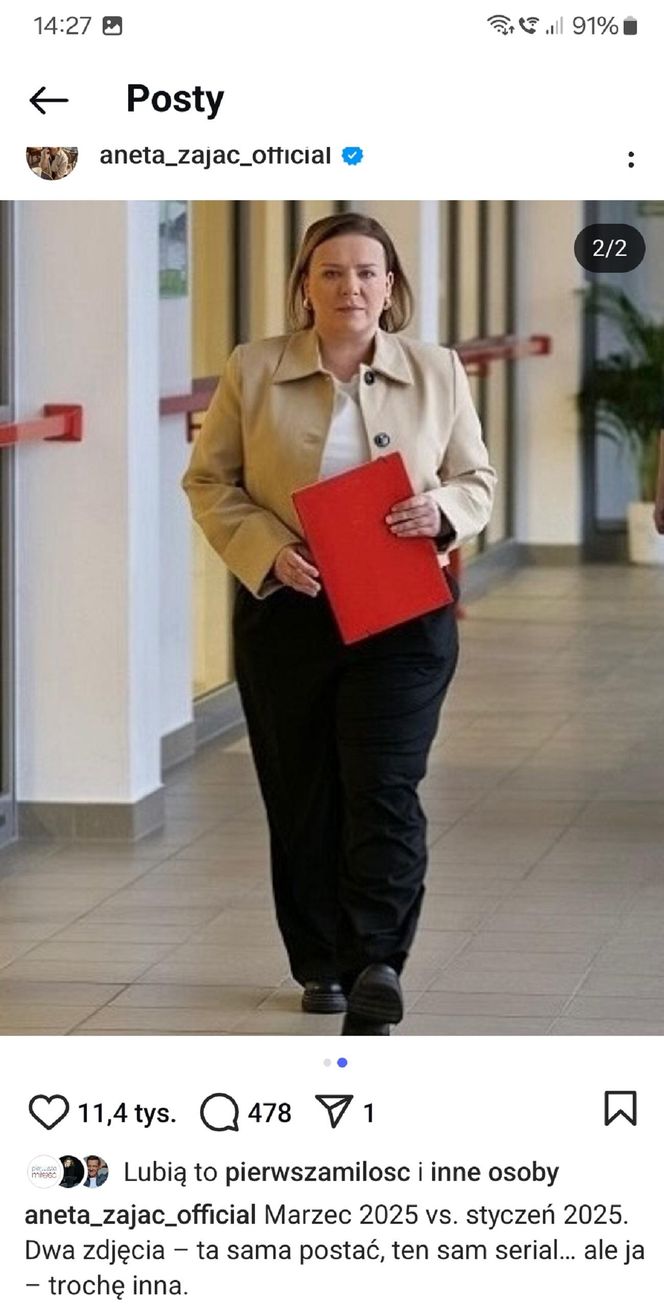 Aneta Zając na planie serialu Pierwsza miłość - styczeń 2025