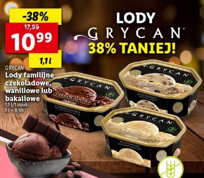 Lody Grycan aż 38% taniej!