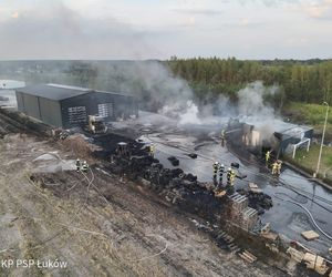 Pożar bazy transportowej w miejscowości Ławki w gminie Łuków