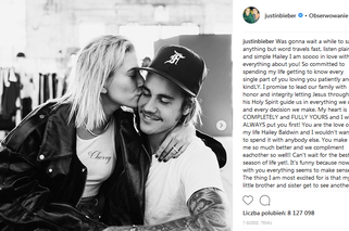 Justin Bieber i Hailey Baldwin potwierdzili związek na instagramie