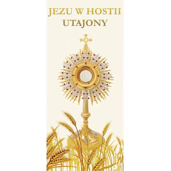 Baner na Boże Ciało - dekoracja okienna Boskie Zakupy