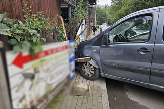 Rajd po centrum Zakopanego zakończył na ścianie budynku. Miał ponad 3 promile