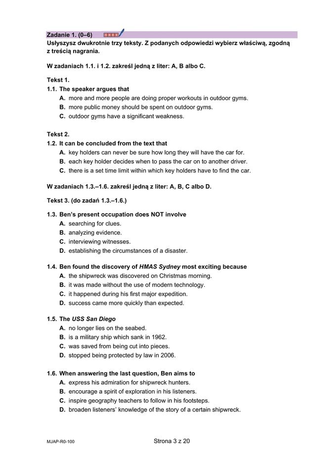 Matura 2025: angielski rozszerzony 8.05.2025. Arkusze CKE, poziom rozszerzony [Formuła 2023]