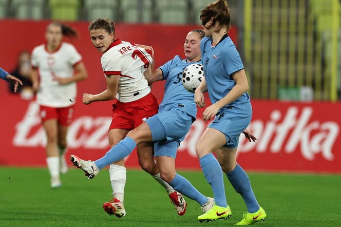 Marta Nawrocka na meczu Polska - Holandia