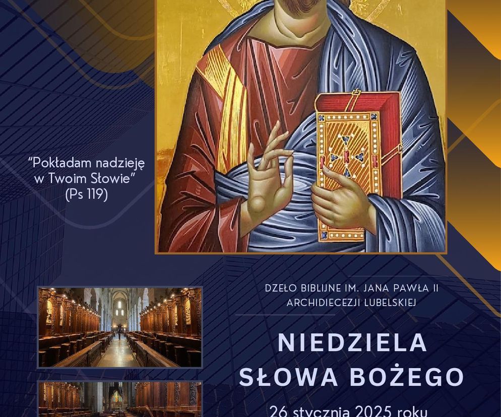 Plakat zapowiadający Niedzielę Słowa Bożego
