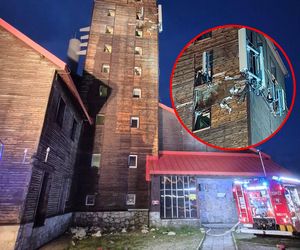Pożar wieży nadawczej na Śnieżnych Kotłach! Świadek wziął sprzęt i sam wdrapał się na budynek [ZDJĘCIA]