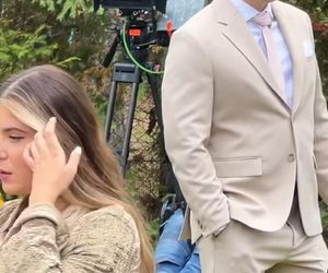 Barwy szczęścia. Hubert (Marek Molak), Agata (Natalia Zambrzycka) na planie