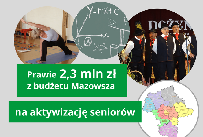 Prawie 250 tyś zł z budżetu Mazowsza na aktywizację seniorów w Płocku i regionie!