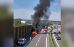 Pożar samochodu na autostradzie A4