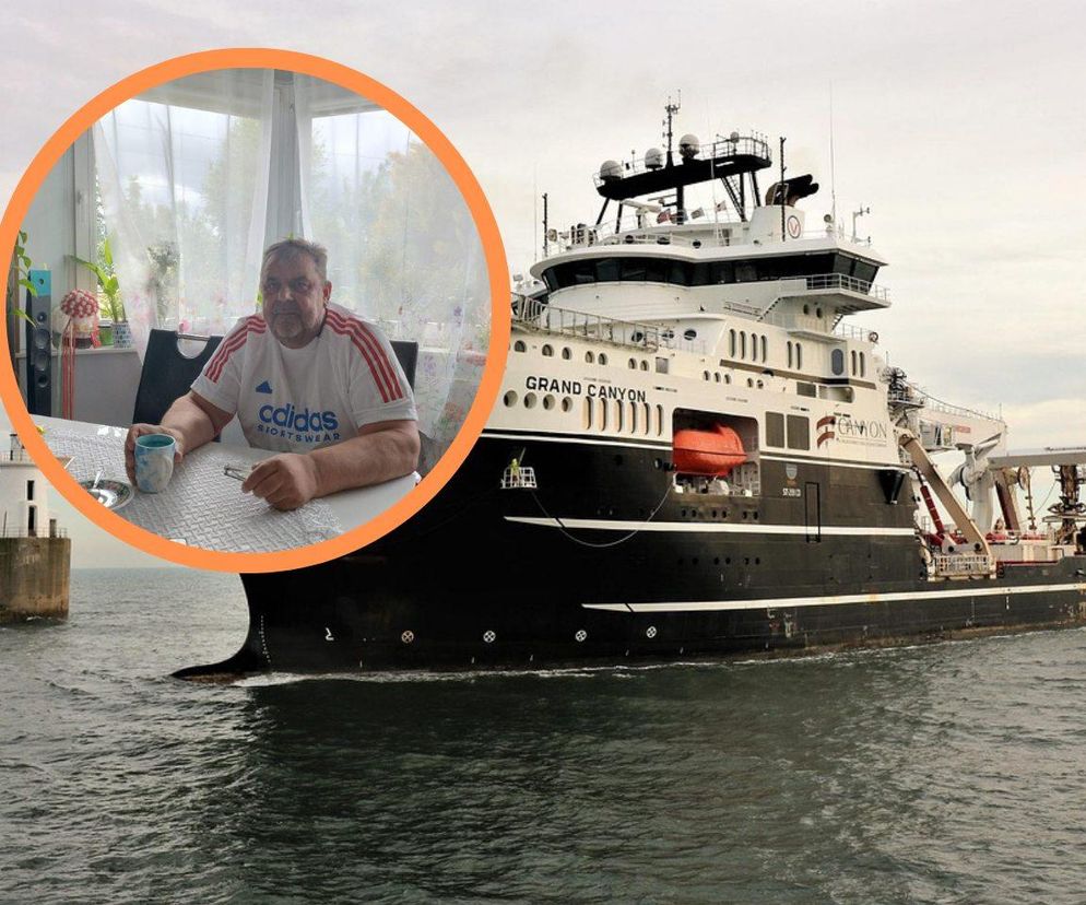 Jarosław Górzny i statek typu offshore 