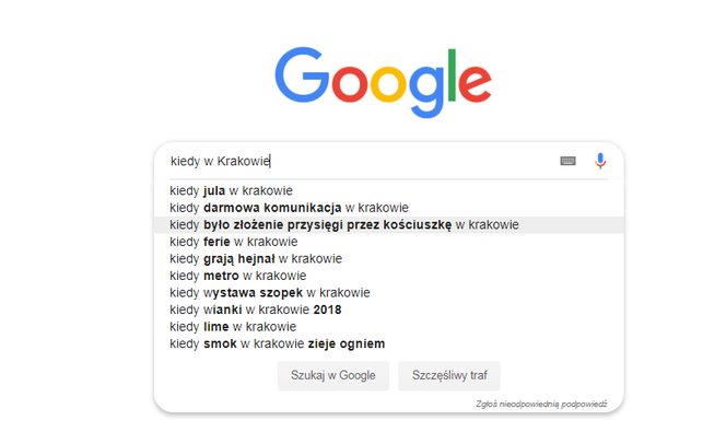 Kraków w Google. Jakich informacji szukamy najczęściej? Wyniki są zaskakujące!