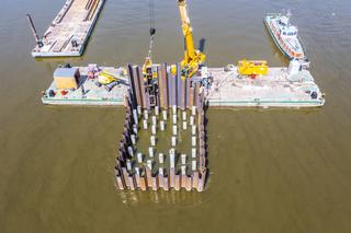 Budowa kładki na Pragę - lipiec 2022