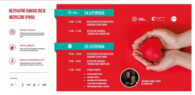 Wesprzyjmy Mikołaja chorego na białaczkę i zadbajmy o swoje zdrowie. Wyjątkowa akcja w Galerii Warmińskiej