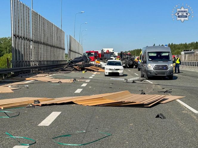 Śmiertelny wypadek na autostradzie A4 w Zabrzu. Droga była zupełnie zablokowana