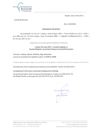 Komunikat RZGW w Gdańsku