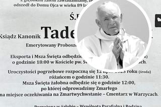 Nie żyje ksiądz Tadeusz Sabik. Był proboszczem w Warzycach. Przekazano szczegóły pogrzebu 