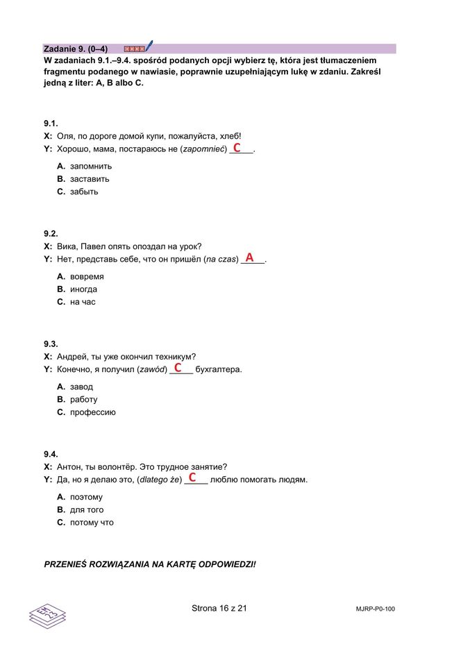 Matura 2025 rosyjski: ODPOWIEDZI do wszystkich zadań, gotowe rozwiązania matury z rosyjskiego - Formuła 2023 [7.05.2025]	