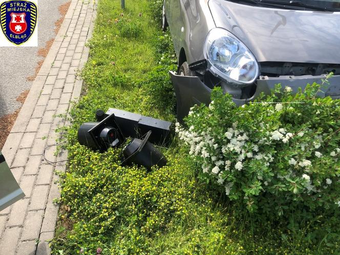 Elbląg: Kolizja z sygnalizacją świetlną!