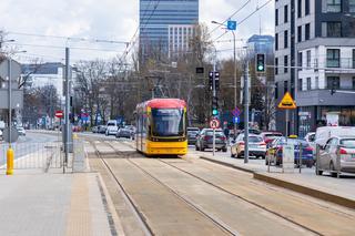 Tramwaj na Kasprzaka i Wolskiej w Warszawie