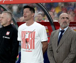 Robert Lewandowski na meczu Polska - Mołdawia