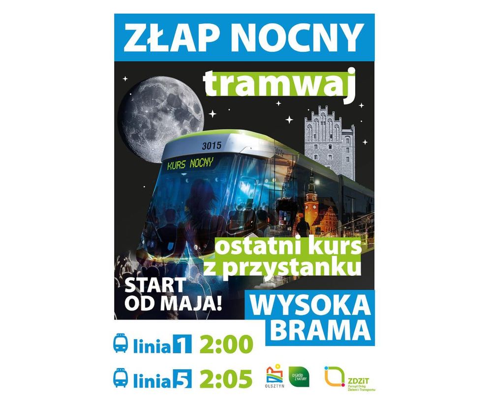 Nocny tramwaj ruszy po Olsztynie