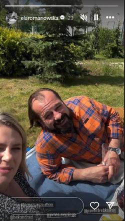 Barwy szczęścia na planie. Aldona (Elżbieta Romanowska), Borys (Jakub Wieczorek)