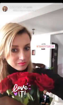 Justyna Żyła dostała ogromny bukiet czerwonych róż