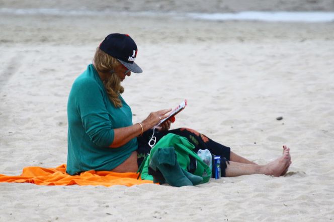 Agnieszka Fitkau-Perepeczko na plaży w Sopocie