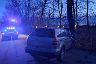 Wierzchosławice. Pijany jak bela 40-latek huknął w drzewo. Przejechał tylko kilkadziesiąt metrów